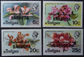 Інше Другое ^/--/^ Антигуа и Барбуда Флора Надпечатка Независимость 1981 ^_^^^ Антигуа і Барбуда Флора Надпечатка Незалежність 1981 - фото фото фото