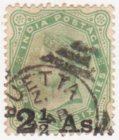 Інші країни Другие страны ^/--/^ Индия  1891   г. № 45 гашеная ^_^^^ Індія 1891 р. No 45 гашена - фото фото фото