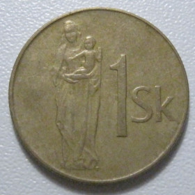 Словаччина Словакия ^/--/^ Словаччина 1 крона 1993 року 43412 ^_^^^ Словаччина 1 крона 1993 года 43412 - фото фото фото