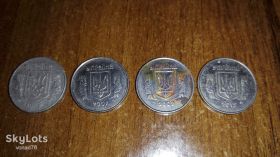 Обігові Обиходные ^/--/^ 1 копійка України - комплект 4 шт.    (1992, 2007, 2009, 2012 роки). ^_^^^ 1 копейка Украины - комплект 4 шт. (1992, 2007, 2009, 2012 годы). - фото фото фото