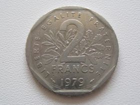 Франція Франция ^/--/^ Франция 2 франка 1979 года 24404 ^_^^^ Франція 2 франки 1979 24404 - фото фото фото