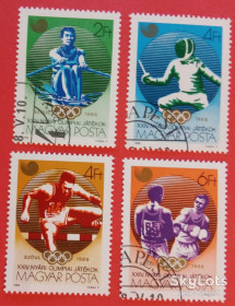 Угорщина Венгрия ^/--/^ Венгрия 1988 спорт Олимпиада Сеул Корея Mi 3959-3962 ^_^^^ Угорщина 1988 спорт Олімпіада Сеул Корея Mi 3959-3962 - фото фото фото