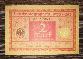 Німеччина Германия ^/--/^ GERMANY Німеччина 2 марки 1 березня 1920 UNC червона ^_^^^ GERMANY Германия 2 марки 1 марта 1920 UNC красная - фото фото фото