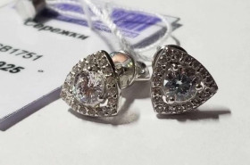 Сережки Серьги ^/--/^ Серебряные серьги гвоздики ^_^^^ Срібні сережки гвоздики - фото фото фото