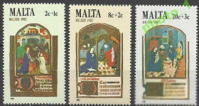 Інші країни Другие страны ^/--/^ Мальта 1983 живопись религия Рождество 3 /--/ м. ^_^^^ Мальта 1983 живопис релігія Різдво 3 /--/ м. - фото фото фото