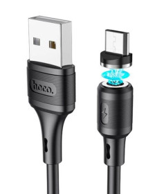 Кабелі Кабели ^/--/^ Магнитный кабель HOCO X /--/ 52 Micro USB круглый силиконовый 1 /--/ m 2.4 /--/ A Black ^_^^^ Магнітний кабель HOCO X /--/ 52 Micro USB круглий силіконовий 1 /--/ m 2.4 /--/ A Black - фото фото фото