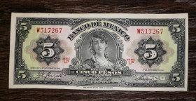 Мексика Мексика ^/--/^ Mexico 5 песо 1961 8 листопада Мексика. Штампи коричневі ^_^^^ Mexico 5 песо 1961 8 ноября Мексика. Штампы коричневые - фото фото фото