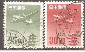 Японія Япония ^/--/^ Япония 1951  Sc.С /--/ 16,С /--/ 17 гаш. ^_^^^ Японія 1951 Sc.С /--/ 16,С /--/ 17 гаш. - фото фото фото