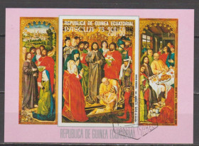 Мистецтво Искусство ^/--/^ Экваториальная Гвинея 1973 искусство живописьПасха блок ^_^^^ Екваторіальна Гвінея 1973 мистецтво живописуПасха блок - фото фото фото