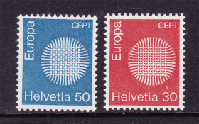 Швейцарія Швейцария ^/--/^ Швейцария / Helvetia  1970 г  MNH -  ЕВПРПА СЕПТ / EUROPA  CEPT - ^_^^^ Швейцарія / Helvetia 1970 р MNH - ЄВПРПА СЕПТ / EUROPA CEPT - фото фото фото
