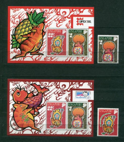 Сінгапур Сингапур ^/--/^ Сингапур Singapore 1996 Yv 767,769 /--/ Bl 47,49  Год крысы MNH ^_^^^ Сінгапур Singapore 1996 Yv 767,769 /--/ Bl 47,49 Рік щури MNH - фото фото фото