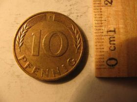 НДР, ФРН ГДР, ФРГ ^/--/^ 10 Пфеннингов Пфенніг Німеччина Германия 1950 F ^_^^^ Пфеннингов Пфенниг Германия 1950 F - фото фото фото