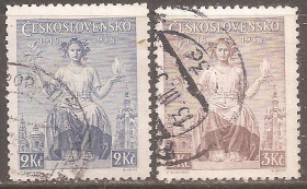 Чехословаччина Чехословакия ^/--/^ Чехословакия 1938 Sc.253-254 used ^_^^^ Чехословаччина 1938 Sc.253-254 used - фото фото фото
