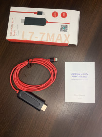 Кабелі та перехідники Кабели и переходники ^/--/^ кабель-перехідник Lightning to HDTV  (L /--/ 7-7 /--/ MAX) ^_^^^ Кабель-переходчик Lightning to HDTV (L /--/ 7-7 /--/ MAX) - фото