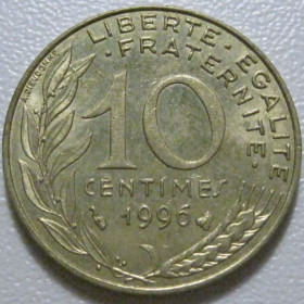 Франція Франция ^/--/^ Франція 10 сантимів 1996 року 15986 ^_^^^ Франция 10 сантимов 1996 года 15986 - фото фото фото