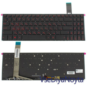 Клавіатури Клавиатуры ^/--/^ Клавиатура для ноутбука ASUS (X /--/ 570 series) rus, black, без фрейма, подсветка клавиш (RED) ^_^^^ Клавіатура для ноутбука ASUS (X /--/ 570 series) rus, black, без фрейму, підсвічування клавіш (RED) - фото фото фото