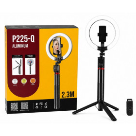 Штативи Штативы ^/--/^ Селфі-штатив трипод P /--/ 225-Q з 10-дюймовою LED-кільцевою лампою, Bluetooth-пультом і телескопічною стійкою   (2.3 м) ^_^^^ Селфи-штатил трипод P /--/ 225-Q с 10-дюймовой LED-кольцевой лампой, Bluetooth-пультом и телескопической устойчивой (2.3 м) - фото фото фото