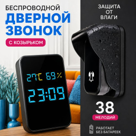 Фурнітура для вікон та дверей Фурнитура для окон и дверей ^/--/^ Звонок дверной беспроводной с козырьком ^_^^^ Дзвінок дверної бездротової з козирком - фото фото фото