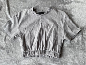 Футболки Футболки ^/--/^ Сіра жіноча вкорочена футболка Zara 074 ^_^^^ Серая женская укороченная футболка Zara 074 - фото фото фото