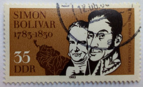 НДР, ФРН ГДР, ФРГ ^/--/^ ГДР 1983 Симон Боливар, гашеная (I) ^_^^^ НДР 1983 Сімон Болівар, гашена (I) - фото фото фото