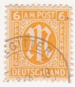 НДР, ФРН ГДР, ФРГ ^/--/^ Германия British American Zone 1945 г. № 5 гашеная ^_^^^ Німеччина British American Zone 1945 р. No 5 гашена - фото фото фото
