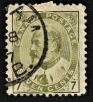 Північна Америка Северная Америка ^/--/^ Канада Canada 1903 г № 71  гашеная ^_^^^ Канада Canada 1903 р. No 71 гашена - фото фото фото