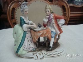 Статуетки, Скульптури, Фігурки, Фарфор Статуэтки, Скульптуры, Фигурки, Фарфор ^/--/^ Антикварная Статуэтка Дама Кавалер Игра в Шахматы Фарфор Германия ^_^^^ Антикварна статуетка Дама Кавалер Гра в Шахи Фарфор Німеччина - фото фото фото