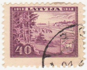 Балтійські країни Балтийские страны ^/--/^ Латвия 1938 г № 222 гашеная ^_^^^ Латвія 1938 р. No 222 гашена - фото фото фото