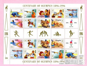 Спорт Спорт ^/--/^ Монголия Mongolia 100-ие Олимпийских игр /--/ 1896-1996 СЗ+БЗ MNH ^_^^^ Монголія Mongolia 100-і Олімпійських ігор 1896-1996 СЗ+БЗ MNH - фото фото фото