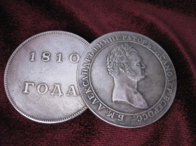 - (Олександр I) - (Александр I) ^/--/^ Монета  РУБЛЬ 1810  Портрет работы Лялина молодой имп. Александр 1 серебро ^_^^^ 1810 Портрет роботи Ляліна молодої імп. Олександр 1 срібло - фото фото фото