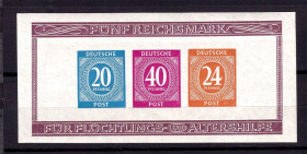 НДР, ФРН ГДР, ФРГ ^/--/^ Германия 1946 г  MNH - блок - ЗОНА ОКУПАЦИИ ^_^^^ Німеччина 1946 MNH - блок - Зона Окупації - фото фото фото