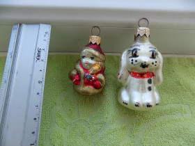Ялинкові іграшки Ёлочные игрушки ^/--/^ Елочная игрушка Собачка, Дед Мороз Цена за 1 шт ^_^^^ Іграшка Собачка, Дід Мороз Ціна за 1 шт - фото фото фото
