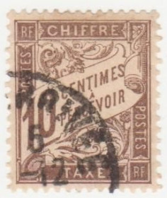 Франція Франция ^/--/^ Франция  (  Доплатные )  1893 г. № 30 гашеная ^_^^^ 1893 р. No 30 гашена - фото фото фото