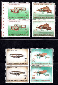 Транспорт Транспорт ^/--/^ Авиация . Сан Марино 1962 г  MNH пары ^_^^^ Сан Марино 1962 MNH пари - фото фото фото