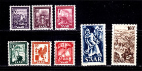 Інше Другое ^/--/^ СААР / SAAR  1949 г MNH - период французской оккупации после ВОВ - промышленность и пейзажи ^_^^^ СААР / SAAR 1949 MNH - період французької окупації після ВВВ - промисловість і пейзажі - фото фото фото