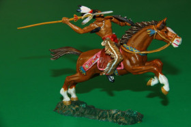 Фігурки, солдатики Фигурки, солдатики ^/--/^ ІНДІАНЕЦЬ ІЗ СПИСОМ на коні  ELASTOLIN 70 /--/ мм ФРГ ^_^^^ ИНДИАНЕЦ С ПИСОМ на коне ELASTOLIN 70 /--/ мм ФРГ - фото фото фото