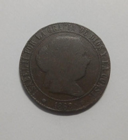 Інше Другое ^/--/^ Испания. 5 сантимов. 1868. ^_^^^ Іспанія. 5 сантимів. 1868. - фото фото фото