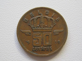 Бельгія Бельгия ^/--/^ Бельгия 50 сантимов 1958 года BELGI  32945 ^_^^^ Бельгія 50 сантимів 1958 року BELGI 32945 - фото фото фото