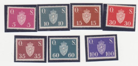 Скандинавія Скандинавия ^/--/^ Норвегия 1951 г.№  68-74 ** серия ^_^^^ Норвегія 1951 р. No 68-74 ** серія - фото фото фото
