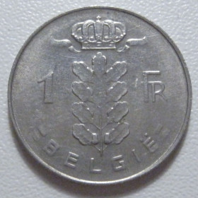 Бельгія Бельгия ^/--/^ Бельгія 1 франк 1977 року Belgie 42689 ^_^^^ Бельгия 1 франк 1977 года Belgie 42689 - фото фото фото