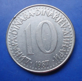 Югославія Югославия ^/--/^ Югославия 10 динар 1987 ^_^^^ Югославія 10 динар 1987 - фото фото фото