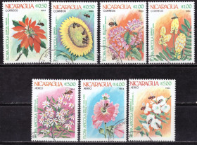 Північна Америка Северная Америка ^/--/^ Никарагуа. Цветы  (серия) 1984 г. ^_^^^ Нікарагуа. Квіти (серія) 1984 - фото фото фото