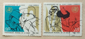 Острівні держави Островные государства ^/--/^ Куба 1968 г - 20-я годовщина ВОЗ, гаш ^_^^^ Куба 1968 р - 20-та річниця ВООЗ, гаш - фото фото фото