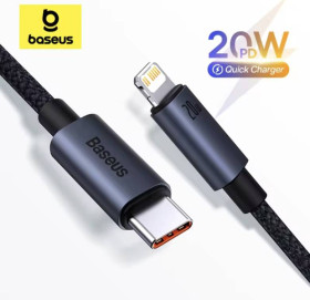 Зарядні пристрої Зарядные устройства ^/--/^ Кабель Baseus Type-C to Lightning (20 /--/ W, PD Quick Charger, 1 /--/ м) текстильний шнур для швидкої зарядки i ^_^^^ Кабель Baseus Type-C to Lightning (20 /--/ W, PD Quick Charger, 1 /--/ м) текстильный шнур для быстрой зарядки i - фото фото фото