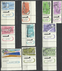 Ізраїль Израиль ^/--/^ Израиль 1960-62 транспорт авиация виды городов 10 /--/ м.купон ^_^^^ Ізраїль 1960-62 транспорт авіація види міст 10 /--/ м.купон - фото фото фото