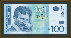 Балканський півострів Балканский полуостров ^/--/^ Сербия 100 динаров 2013 P-57  (57 /--/ b) UNC ^_^^^ Сербія 100 динарів 2013 P-57 (57 /--/ b) UNC - фото фото фото