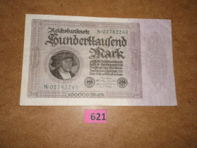 Німеччина Германия ^/--/^ 100000 марок 1923 р , Німеччина № 621 ^_^^^ 100000 марок 1923 г., Германия No 621 - фото фото фото