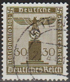 Третій Рейх (-) Третий Рейх (-) ^/--/^ 1938 - Рейх - Службова - Орел 30 Mi.153  _10,0  € ^_^^^ 1938 - Рейх - Орёл 30 Mi.153 _10,0 € - фото фото фото