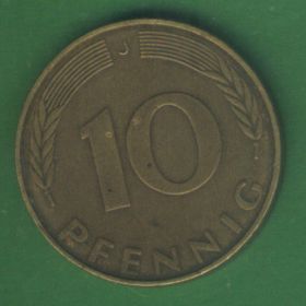 НДР, ФРН ГДР, ФРГ ^/--/^ ФРГ 10 пфеннигов 1989 г. j ^_^^^ ФРН 10 пфенігів 1989 р. - фото фото фото