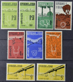 Інше Другое ^/--/^ Чад Местные мотивы Фауна 1961  разновидности (0,5 - двойная печать черного, 5 - оттенки) ^_^^^ Місцеві мотиви Фауна 1961 різновиди (0,5 - подвійний друк чорного, 5 - відтінки) - фото фото фото